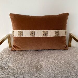 KRAVET rust velvet with Kelly Wearstler Trim 20x11